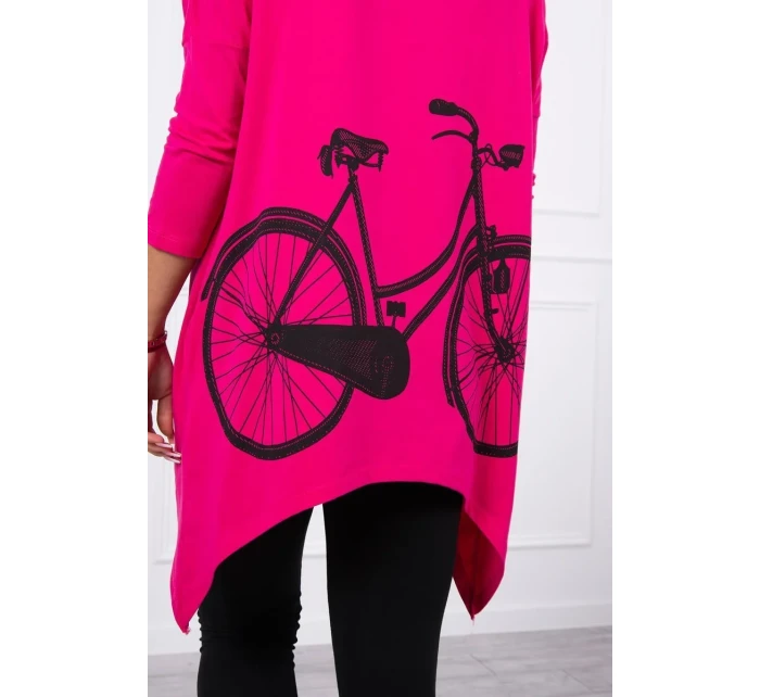 Mikina s potiskem kola fuchsiová