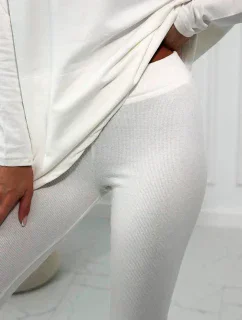 Bavlněná mikina  s kapucí + legíny ecru