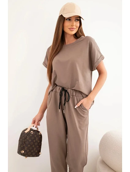 Bavlněný komplet halenka + kalhoty fango