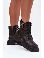 Kožené workery dámské zateplené Big Star model 21708634 Černé - Big Star Shoes Kožené workery dámské zateplené Big Star model 21708634 Černé - Big Star Shoes