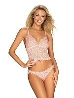 Úžasná souprava Delicanta top & panties pink - Obsessive