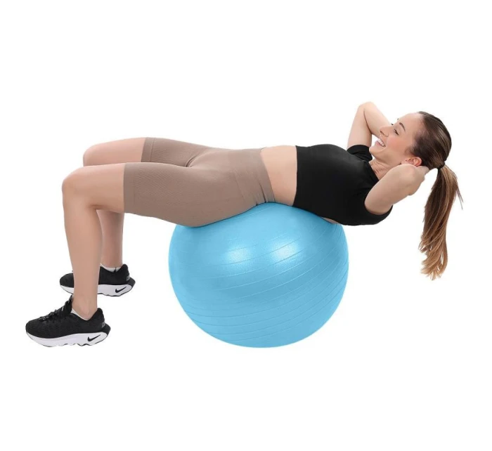 GYMNASTICKÝ MÍČ PRO FITNESS 65CM PROTI PRASKNUTÍ MODRÝ