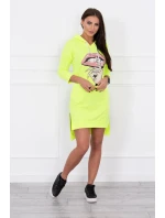 Šaty s delšími zády a barevným neonovým potiskem Šaty s delšími zády a barevným neonovým potiskem