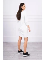 3D šaty v barvě ecru model 18744008 - K-Fashion