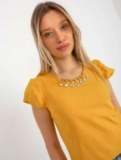 Dámská halenka LK BZ 505783.50P tmavě žlutá - FPrice