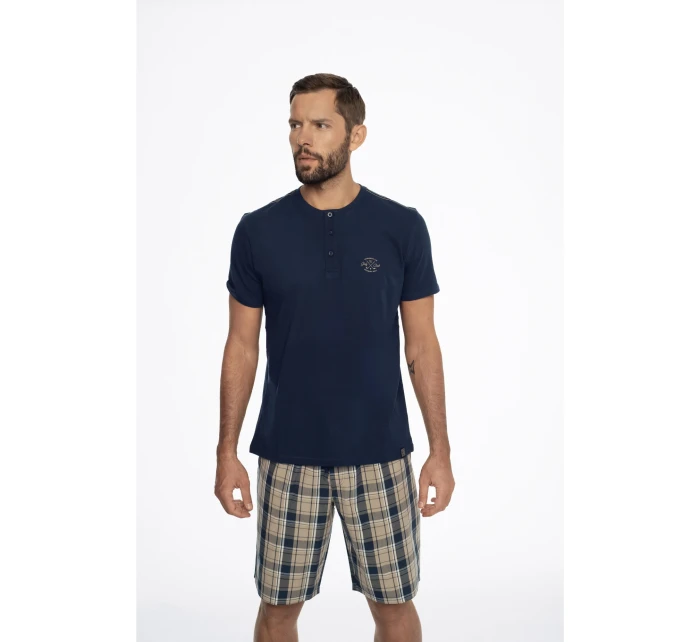 Ethos pyžamo 41294-59X Námořnická modrá a béžová - Henderson
