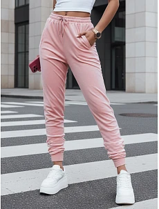 Dámské velurové růžové tepláky FashionStreet UY2837