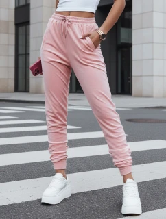 Dámské velurové růžové tepláky FashionStreet UY2837