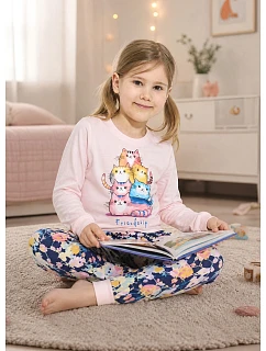 Pyžamo Cornette Kids Girl 594/210 Friendship, délka rukávů 86–128