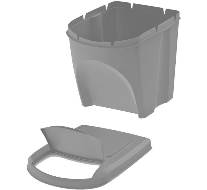Odpadkové koše 25 l SORTIBOX SET 3 PACK OF GRAY STONE dětské