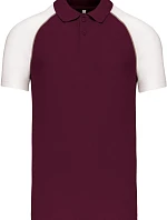 Kariban K 226 Baseballové piqué polo 20.K226 bordeaux/light grey/white
