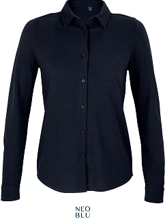 NEOBLU Basile Women Piqué halenka s dlouhým rukávem 24.3791 night blue