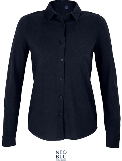 NEOBLU Basile Women Piqué halenka s dlouhým rukávem 24.3791 night blue NEOBLU Basile Women Piqué halenka s dlouhým rukávem 24.3791 night blue