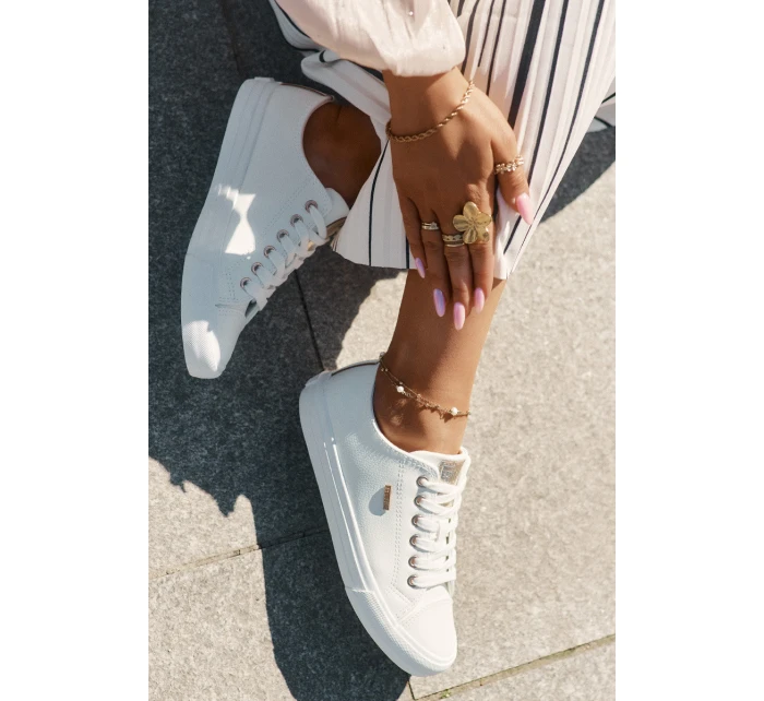 Dámské Tenisky Z Eko Kůže Big Star RR274748 Bílé Dámské Tenisky Z Eko Kůže Big Star RR274748 Bílé