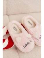 Kožešinové dámské pantofle Smile růžové model 21772470 - Boto