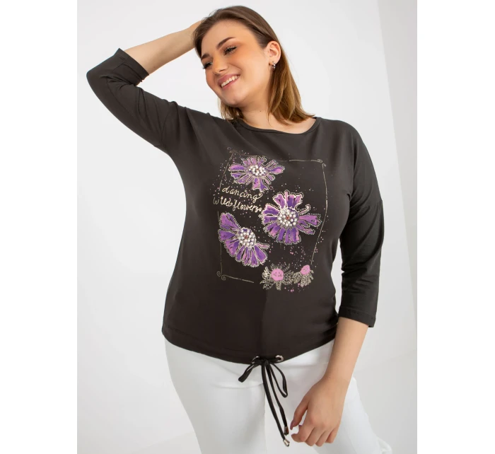 Dámská halenka RV BZ 8457.47P tmavá khaki - FPrice