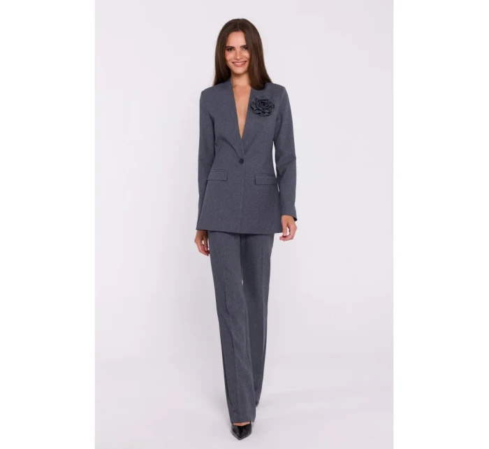 model 20502954 Květinové sako šedé - STYLOVE model 20502954 Květinové sako šedé - STYLOVE