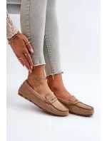 Klasické dámské semišové mokasíny tmavě béžové Glimris Klasické dámské semišové mokasíny tmavě béžové Glimris