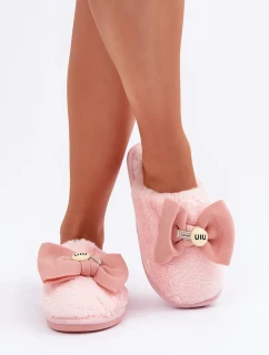 Dámské Pantofle S Kožešinou A Mašlí Růžové Olfedi