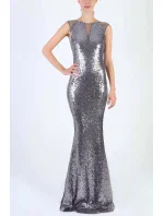 Dámské šaty značky bez rukávů flitrové dlouhé - SOKY&SOKA