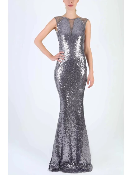 Dámské šaty značky bez rukávů flitrové dlouhé - SOKY&SOKA