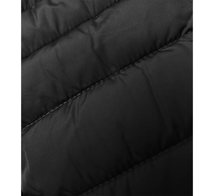 Černá dámská prošívaná bunda s kapucí (16M9103-392)