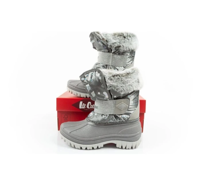 Lee Cooper zimní sněhule dětské zateplené sněhule pro dívky šedé
