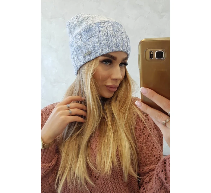 Dolores fleecová čepice K303 modrá+bílá+džíny