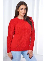 Svetr s model 18970311 červený - K-Fashion Svetr s model 18970311 červený - K-Fashion