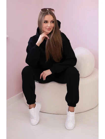 Bavlněná souprava s potiskem černý Bavlněná souprava s potiskem černý