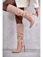 Klasické Semišové černé Boty Na Béžový model 21595587 - Boto