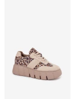 Semišové zateplené dámské tenisky na masivní platformě béžové model 21707642 - VINCEZA Semišové zateplené dámské tenisky na masivní platformě béžové model 21707642 - VINCEZA