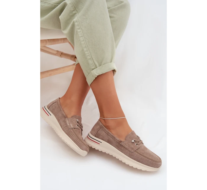 Polobotky z přírodního semiše béžové Selorette