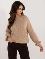 Sweter MI SW model 20535929 ciemny bezowy - FPrice Sweter MI SW model 20535929 ciemny bezowy - FPrice