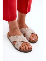 Dámské pantofle na korkové platformě Béžová Tesolen Dámské pantofle na korkové platformě Béžová Tesolen