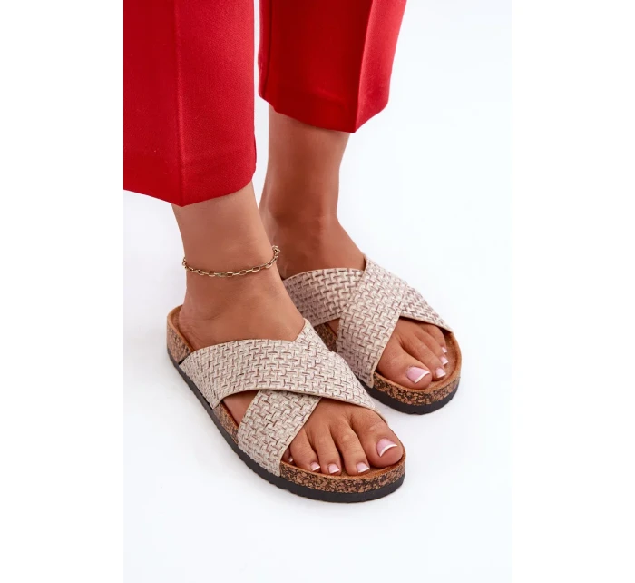 Dámské pantofle na korkové platformě Béžová Tesolen Dámské pantofle na korkové platformě Béžová Tesolen