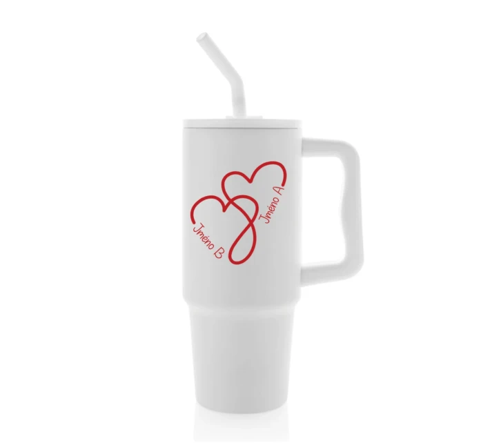 Termoska s barevným víčkem pro zamilované