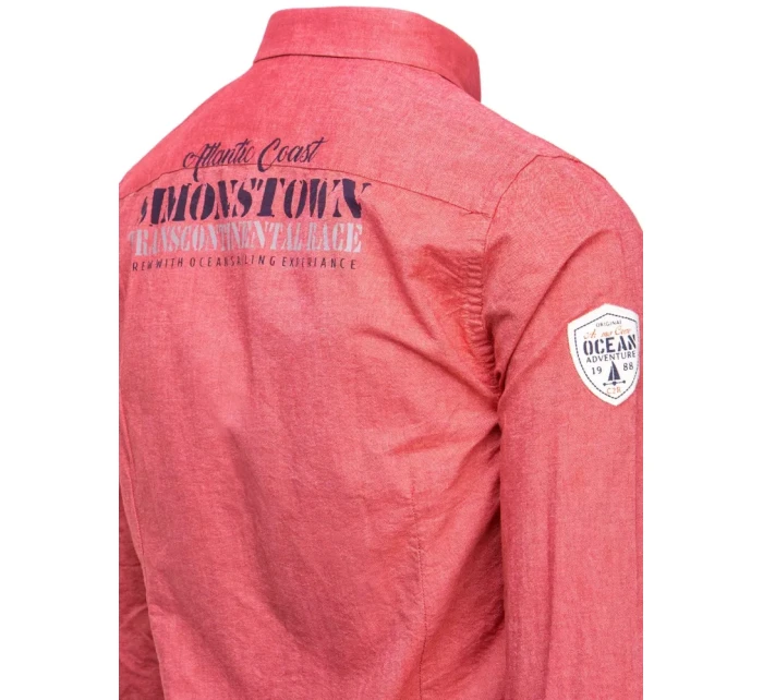 Pánská červená košile Dstreet model 21966585 - FashionStreet Pánská červená košile Dstreet model 21966585 - FashionStreet