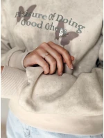 Dámská oversize mikina s motýly SPARKI šedá FashionStreet BY1406