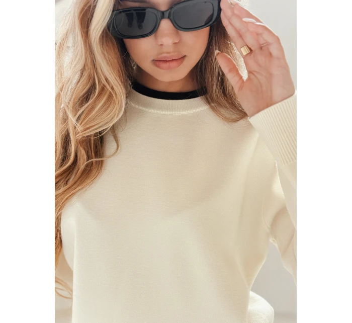 Dámský základní svetr ecru Dstreet model 21990978 - FashionStreet