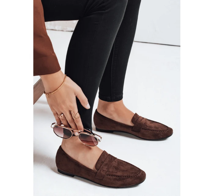Dámské semišové hnědé mokasíny Dstreet model 21993229 - FashionStreet