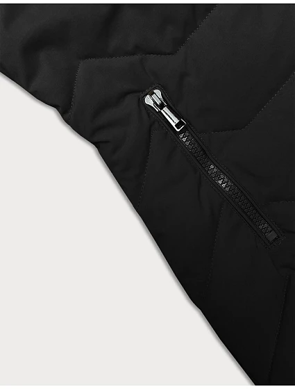 Černá dámská bunda s kapucí model 21247064 - J.STYLE Černá dámská bunda s kapucí model 21247064 - J.STYLE