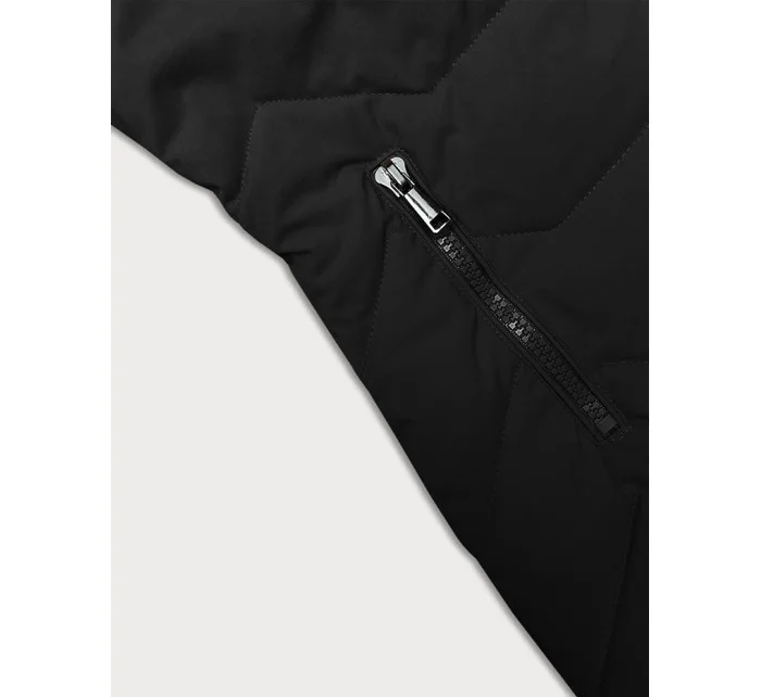 Černá dámská bunda s kapucí model 21247064 - J.STYLE Černá dámská bunda s kapucí model 21247064 - J.STYLE