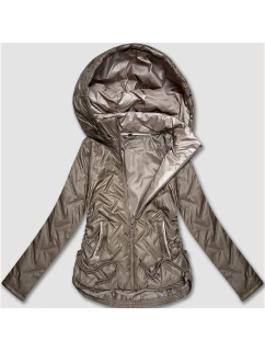 Béžová lehká dámská plus size bunda s kapucí S'West (B8558-12)