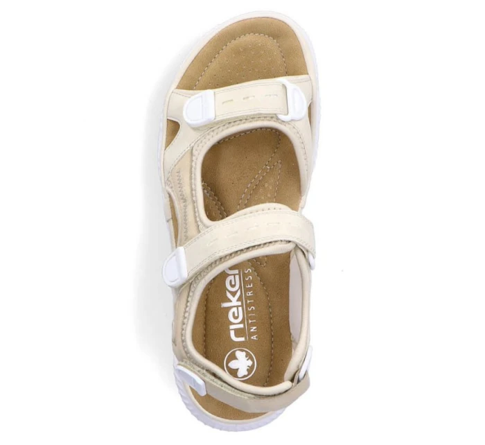 Pohodlné sandály na suchý zip Rieker W RKR691 beige