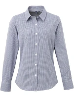 PR 320 Popelínová kostkovaná halenka s dl. rukávem model 22483214 navy/white - Premier PR 320 Popelínová kostkovaná halenka s dl. rukávem model 22483214 navy/white - Premier