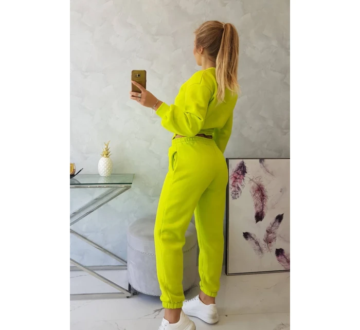 Zateplená souprava s krátkou mikinou pistácie Zateplená souprava s krátkou mikinou pistácie