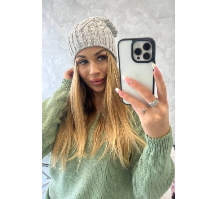 Fleecová čepice Paulina K227 světle šedá Fleecová čepice Paulina K227 světle šedá