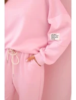 Komplet teplákové + kalhoty máslová látka bonbónově růžová