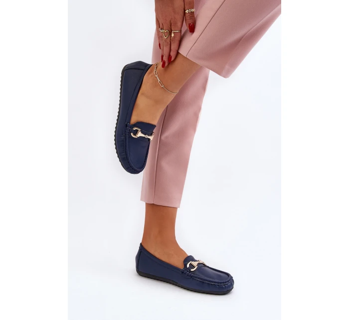 Dámské klasické mokasíny z ekokože v tmavě modré model 21651212 - Boto